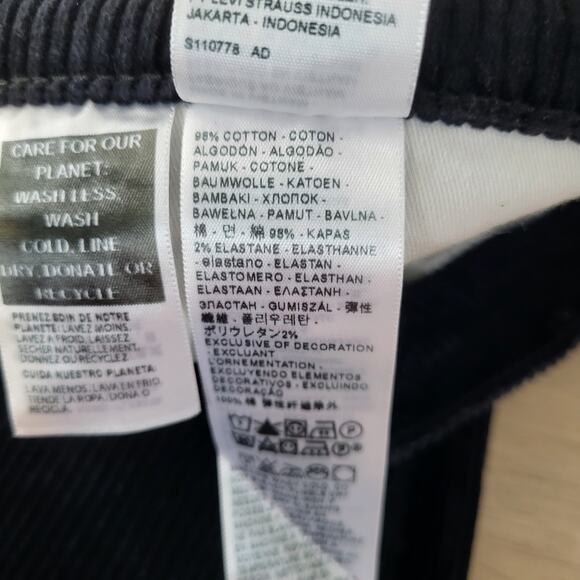 Levi's 315 Shaping Bootcut Corduroy Jeans Black Mid Rise Button Zip Size 30 10 - Picture 12 of 12